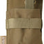 Brown tactical pouch with Velcro straps on a beige background
