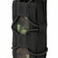Black tactical magazine pouch with green interior on a white background
