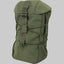 Green backpack with a strap on a gray background
