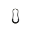 Black carabiner on a white background