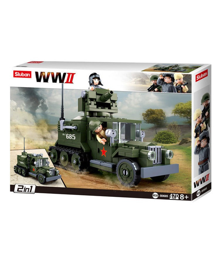 Sluban B0685 WWII Allied Half Track 2 in 1
