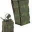 Green tactical magazine pouches on a white background