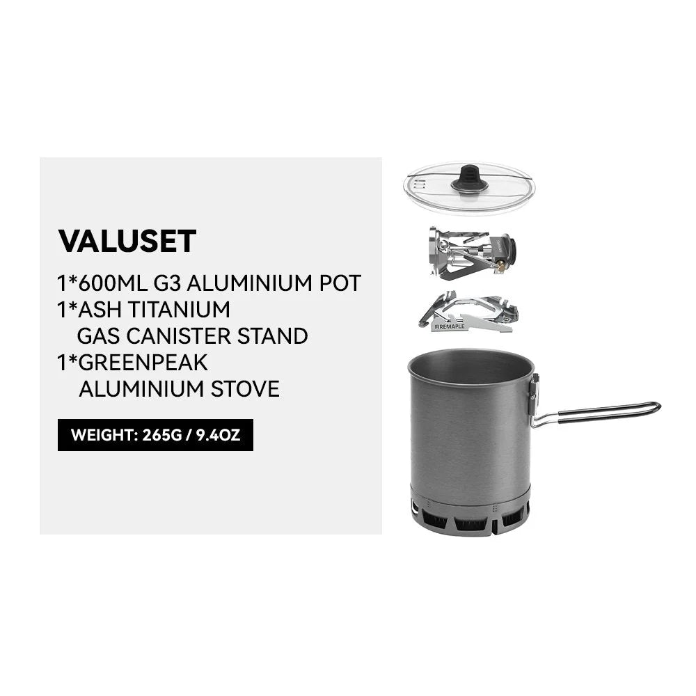 Aluminum pot with stove and stand on a white background