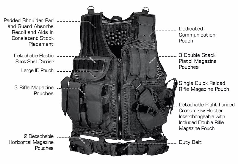 UTG® 547 Tactical Vest, Right Handed, Black
