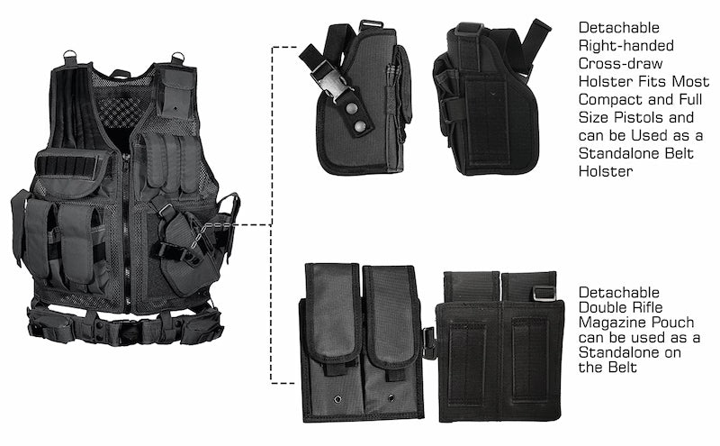 UTG® 547 Tactical Vest, Right Handed, Black
