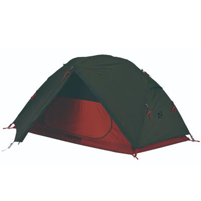 Roman Cradle tent, green with orange inner pitched
