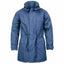 Blue raincoat with a hood on a white background