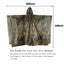Camouflage poncho with dimensions on a white background