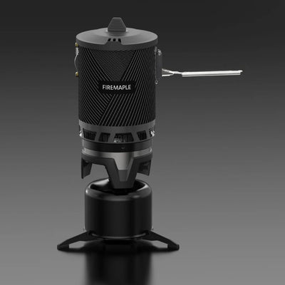 Black portable stove with 'Firemaple' branding on a dark background