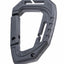Black carabiner on a white background