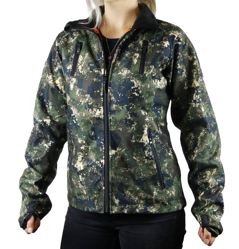 TECL-WOOD Women's Multi-Functional Reversible Jacket: Camo/Blaze Orange Save $40