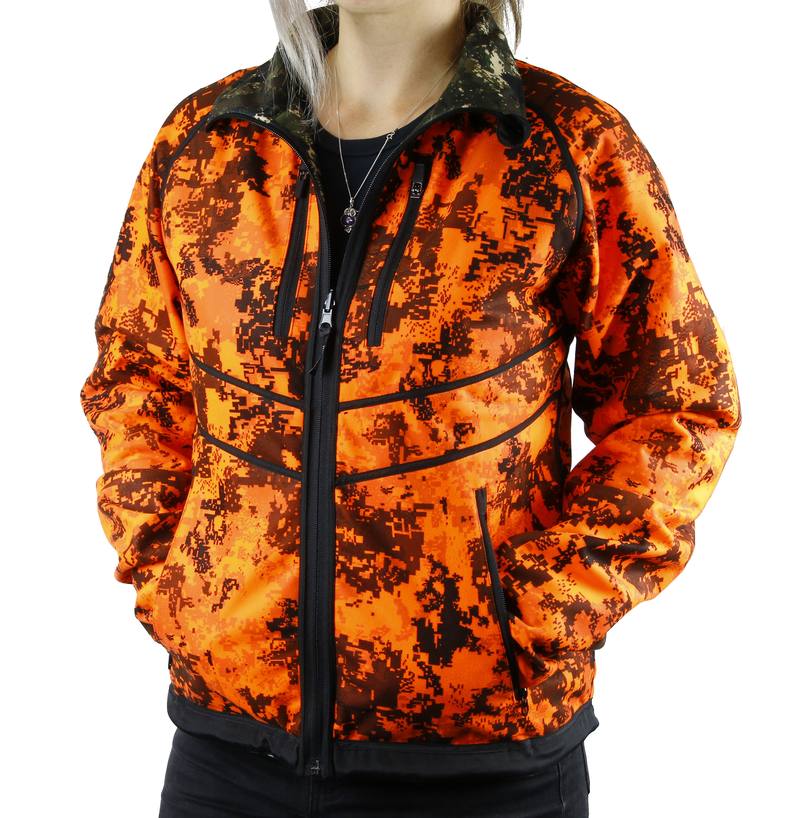 TECL-WOOD Women's Multi-Functional Reversible Jacket: Camo/Blaze Orange Save $40