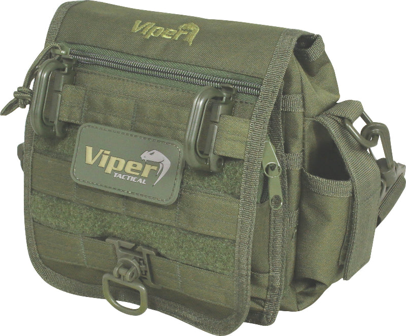 A green Viper Tactical Special Ops Pouch with MOLLE attachments, external mag/phone pouch, and a removable shoulder carry strap.